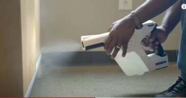 Deep clean and disinfection - worker disinfecting