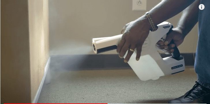 Deep clean and disinfection - worker disinfecting