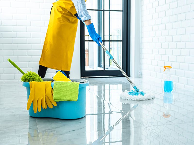 Office Cleaning, Janitorial Service - employer cleaning floor
