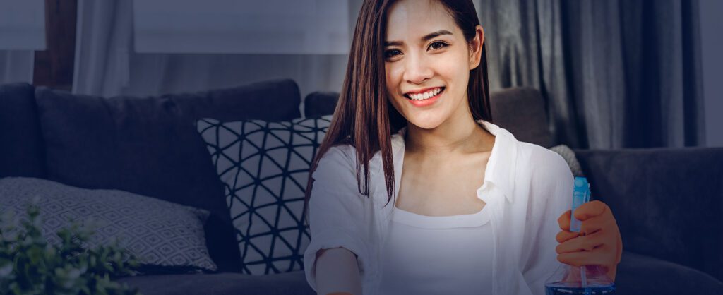 Girl in home cleaning